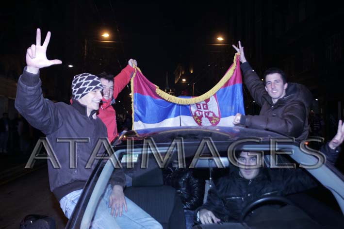 EP SRBIJA 2012, Beograd slavi pobedu srpskih rukometaša nad Hrvatskom